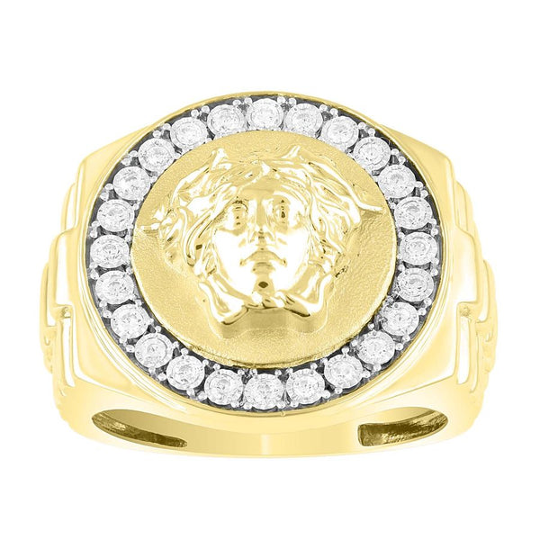 MEN'S RING 0.25CT ROUND DIAMOND 10K YELLOW GOLD