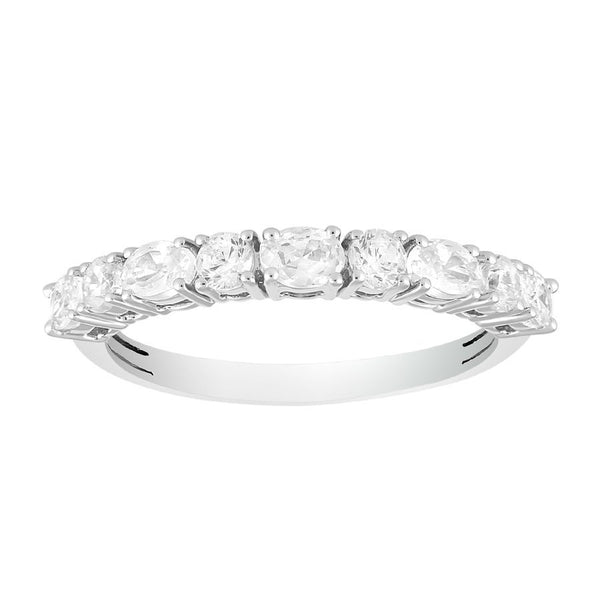 LADIES RING 0.75CT ROUND/OVAL DIAMOND 14K WHITE GOLD