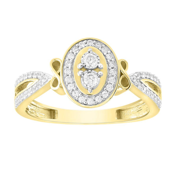 LADIES RING 0.25CT ROUND DIAMOND 10K YELLOW GOLD