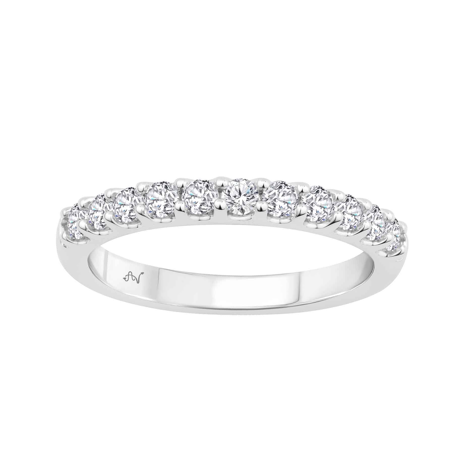LADIES BAND 0.50CT ROUND DIAMOND 14K WHITE GOLD