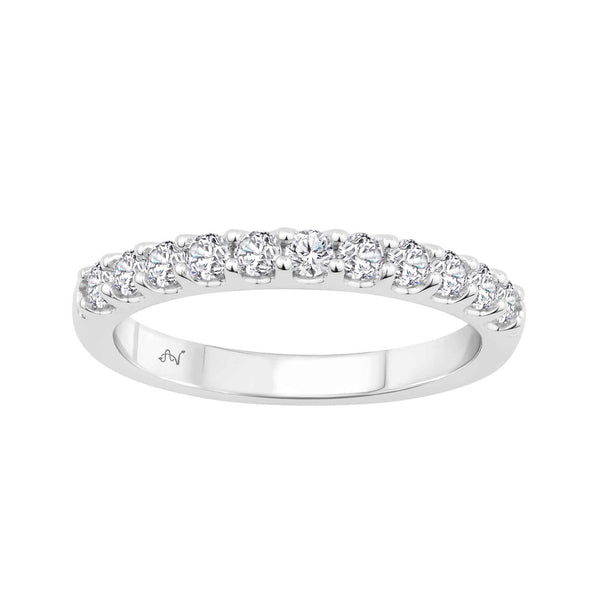 LADIES BAND 0.50CT ROUND DIAMOND 14K WHITE GOLD