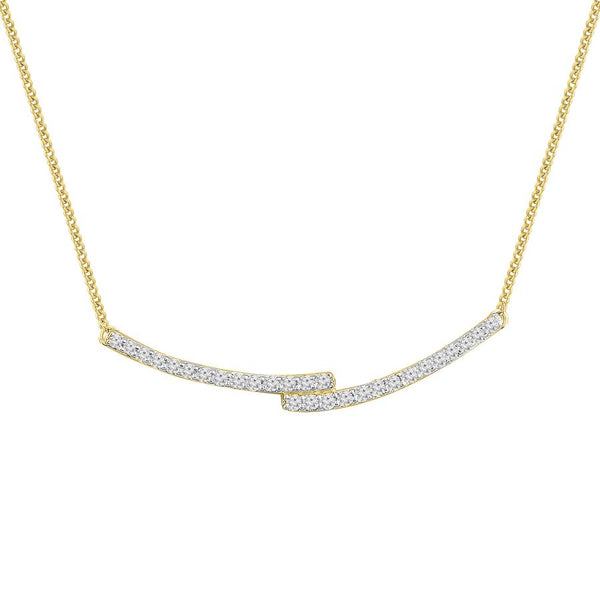 LADIES NECKLACE 0.20CT ROUND DIAMOND 10K YELLOW GOLD