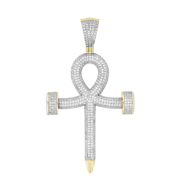 MEN'S CHARM 1.50CT ROUND DIAMOND 10K YELLOW GOLD