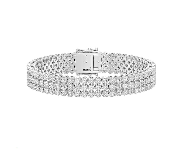 LADIES BRACELET 5.00CT ROUND DIAMOND 14K WHITE GOLD