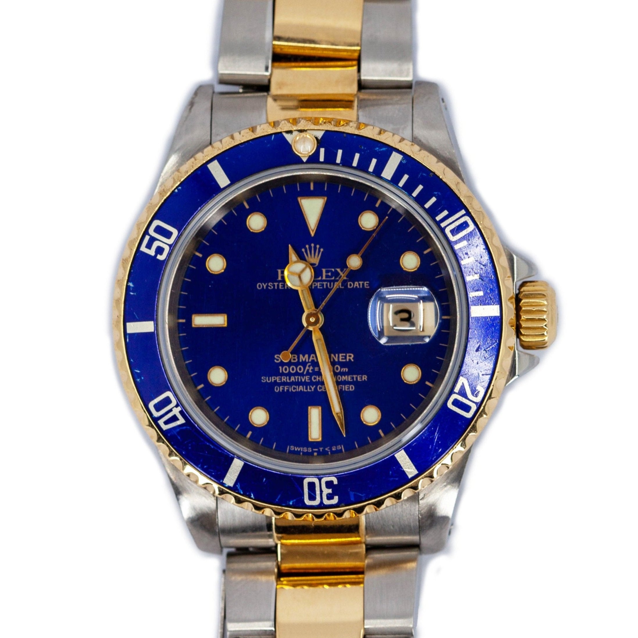 Pre-Owned 16613 Two-Toned Submariner Blusey