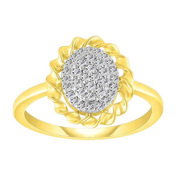 LADIES RING 0.25CT ROUND DIAMOND 10K YELLOW GOLD