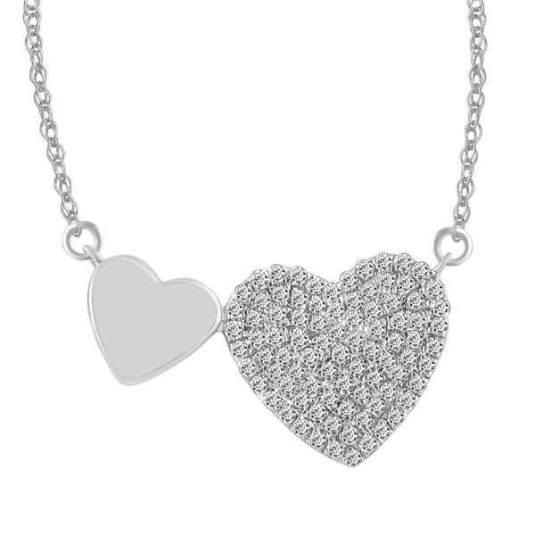 LADIES NECKLACE 0.25CT ROUND DIAMOND 10K WHITE GOLD