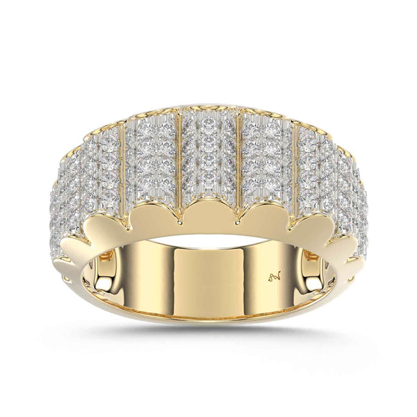 MEN'S BAND 1.00CT ROUND DIAMOND 10K YELLOW GOLD