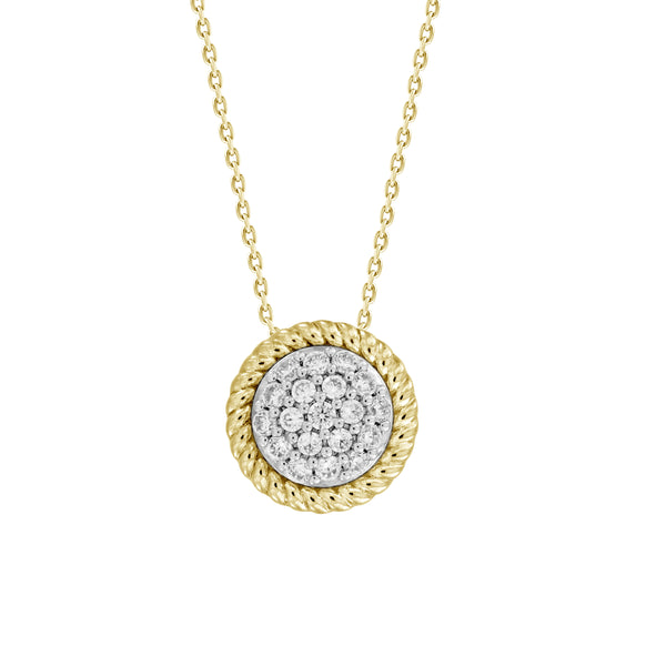 LADIES PENDANT 0.25CT ROUND DIAMOND 10K YELLOW GOLD