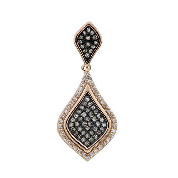 LADIES PENDANT 0.30CT ROUND DARK BROWN DIAMOND 14K ROSE GOLD (SI QUALITY)