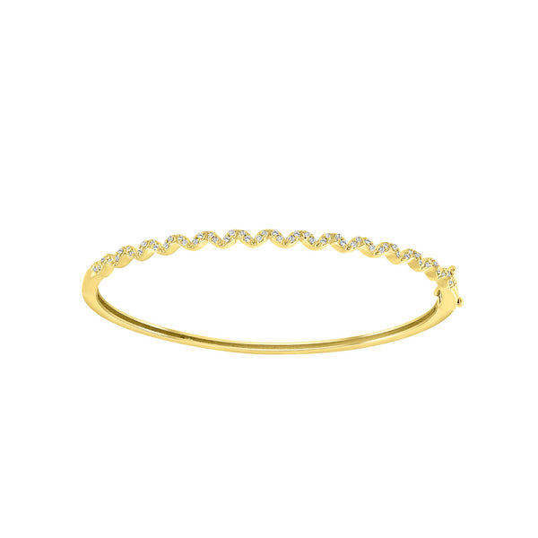 LADIES BANGLE 0.33CT ROUND DIAMOND 14K YELLOW GOLD