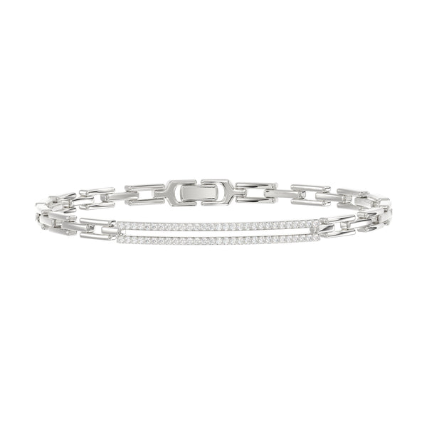 LADIES BRACELET 0.25CT ROUND DIAMOND 14K WHITE GOLD