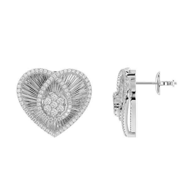 LADIES EARRING 0.33CT ROUND DIAMOND 14K WHITE GOLD  