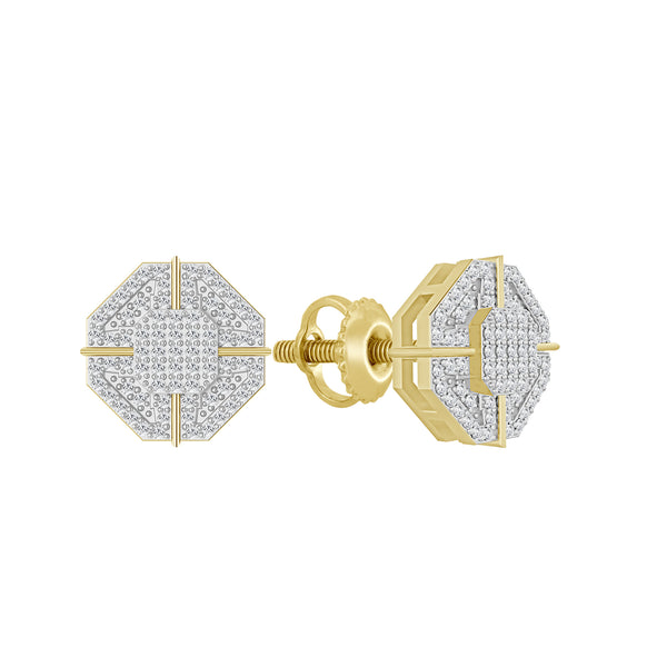 LADIES  EARRINGS 0.33CT ROUND DIAMOND 10K YELLOW GOLD