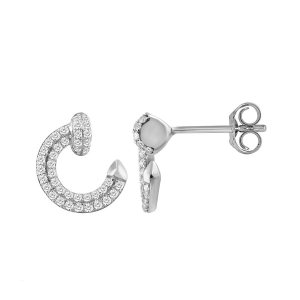 LADIES EARRINGS 0.30CT ROUND DIAMOND 14K WHITE GOLD