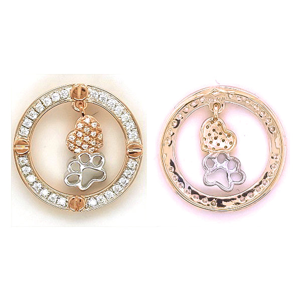 LADIES PENDANT WITH CHAIN 0.25CT ROUND DIAMOND 14K ROSE GOLD