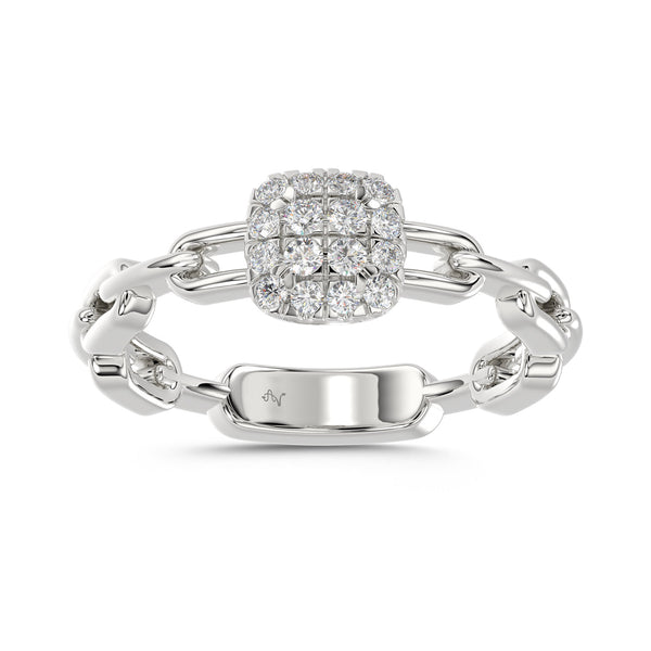 LADIES RING 0.20CT ROUND DIAMOND 14K WHITE GOLD