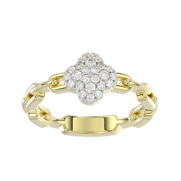 LADIES RING 0.25CT ROUND DIAMOND 14K YELLOW GOLD