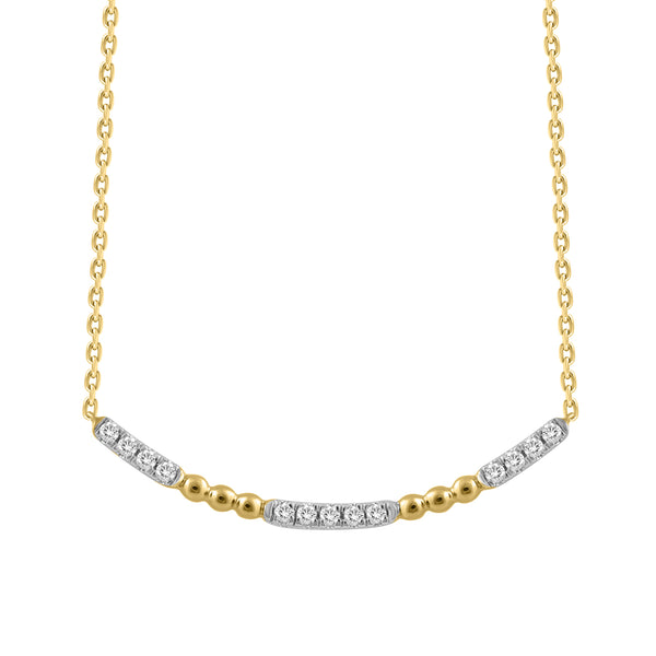 LADIES NECKLACE 0.16CT ROUND DIAMOND 10K YELLOW GOLD