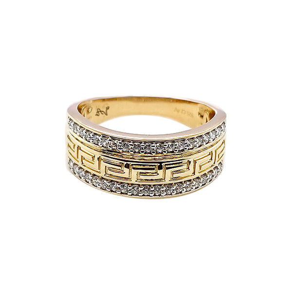 MEN'S RING 0.35CT ROUND DIAMOND 10K YELLOW GOLD