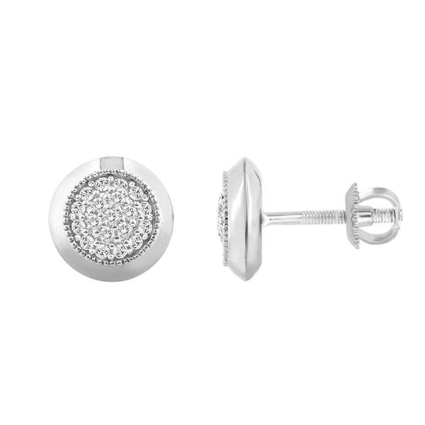 LADIES EARRINGS 0.25CT ROUND DIAMOND 10K WHITE GOLD