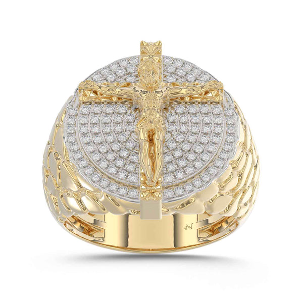 MEN'S RING 0.50CT ROUND DIAMOND 10K YELLOW GOLD