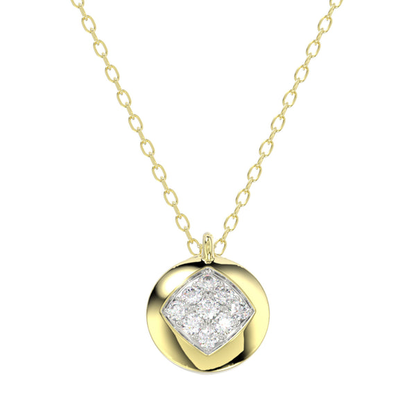 LADIES NECKLACE 0.10CT ROUND DIAMOND 10K YELLOW GOLD