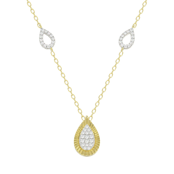 LADIES NECKLACE 0.25CT ROUND DIAMOND 10K YELLOW GOLD