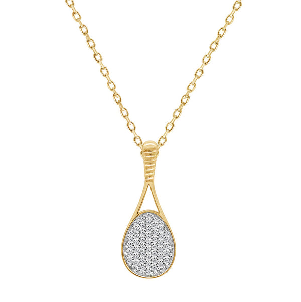 LADIES PENDANT WITH CHAIN 0.20CT ROUND DIAMOND 10K YELLOW GOLD