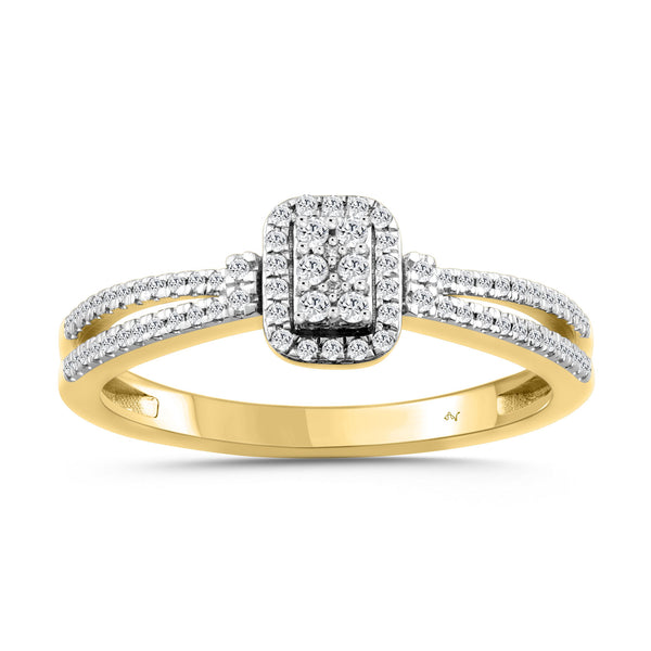 LADIES RING 0.20CT ROUND DIAMOND 10K YELLOW GOLD
