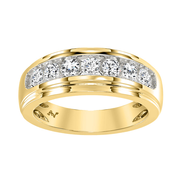 MEN'S BAND 1.00CT ROUND DIAMOND 10K YELLOW GOLD