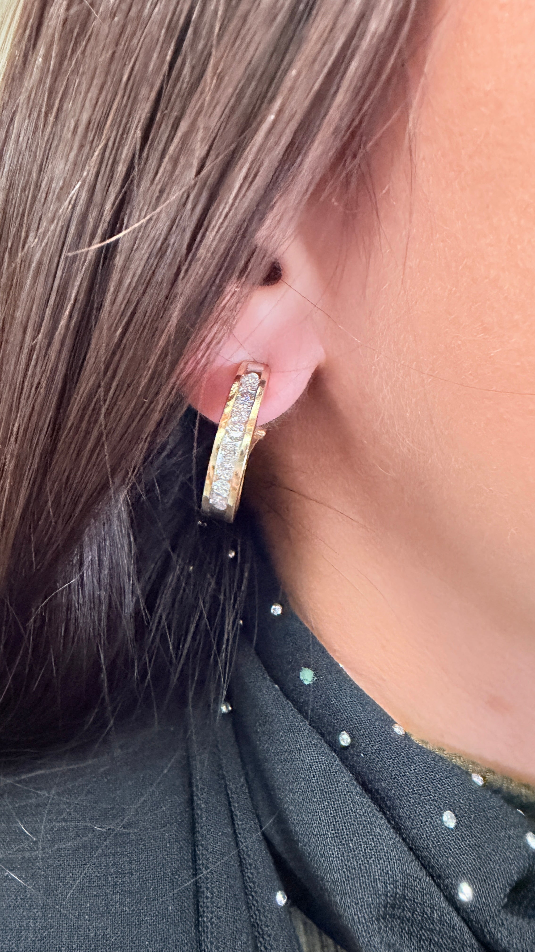 14k Yellow Gold Diamond Earrings