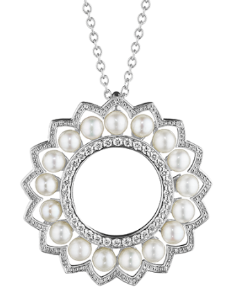 Verragio Reverie Collection Belle Beaded Pearl and Diamond Pendant
