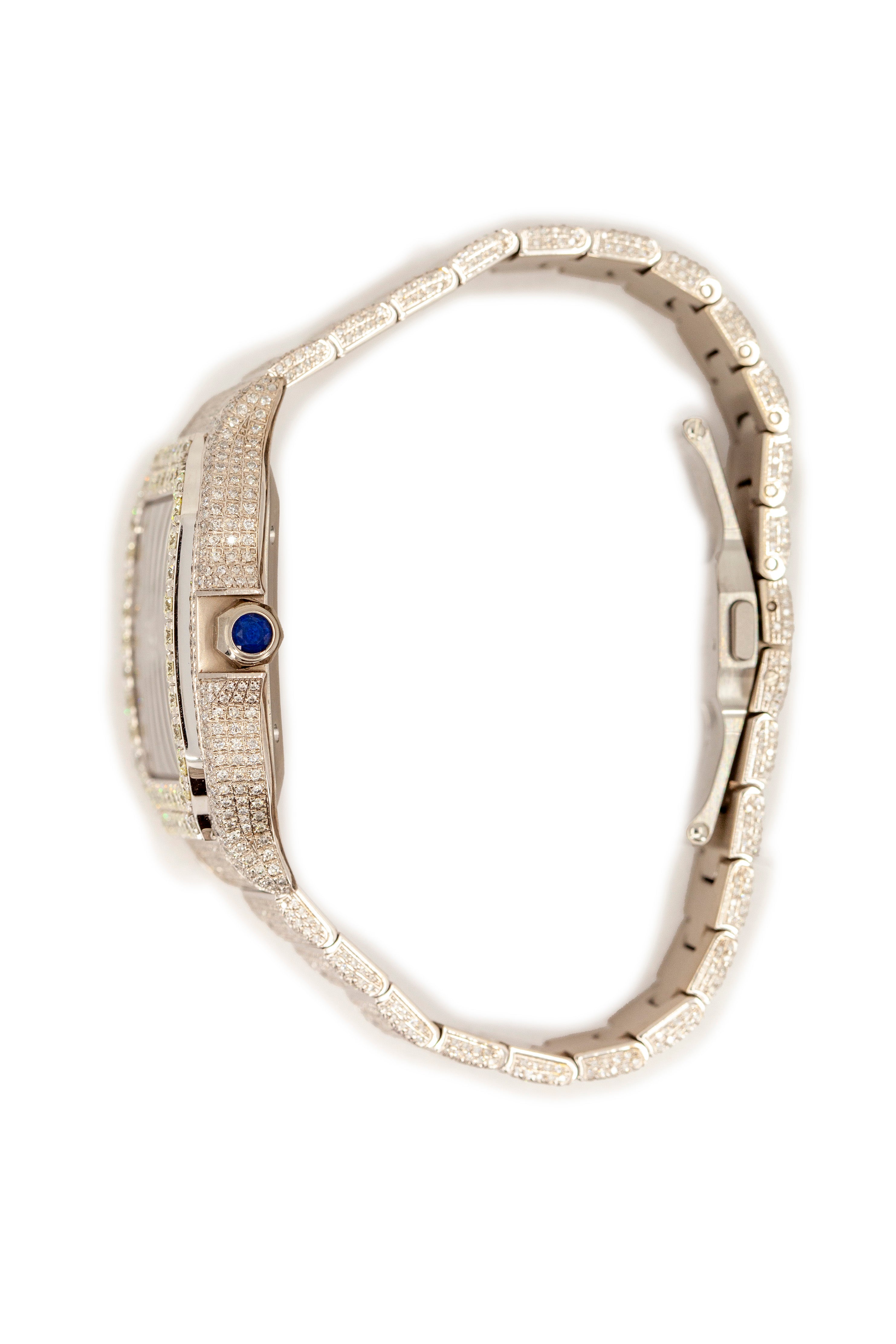 16 CTW Iced-Out Cartier Santos XL Timepiece