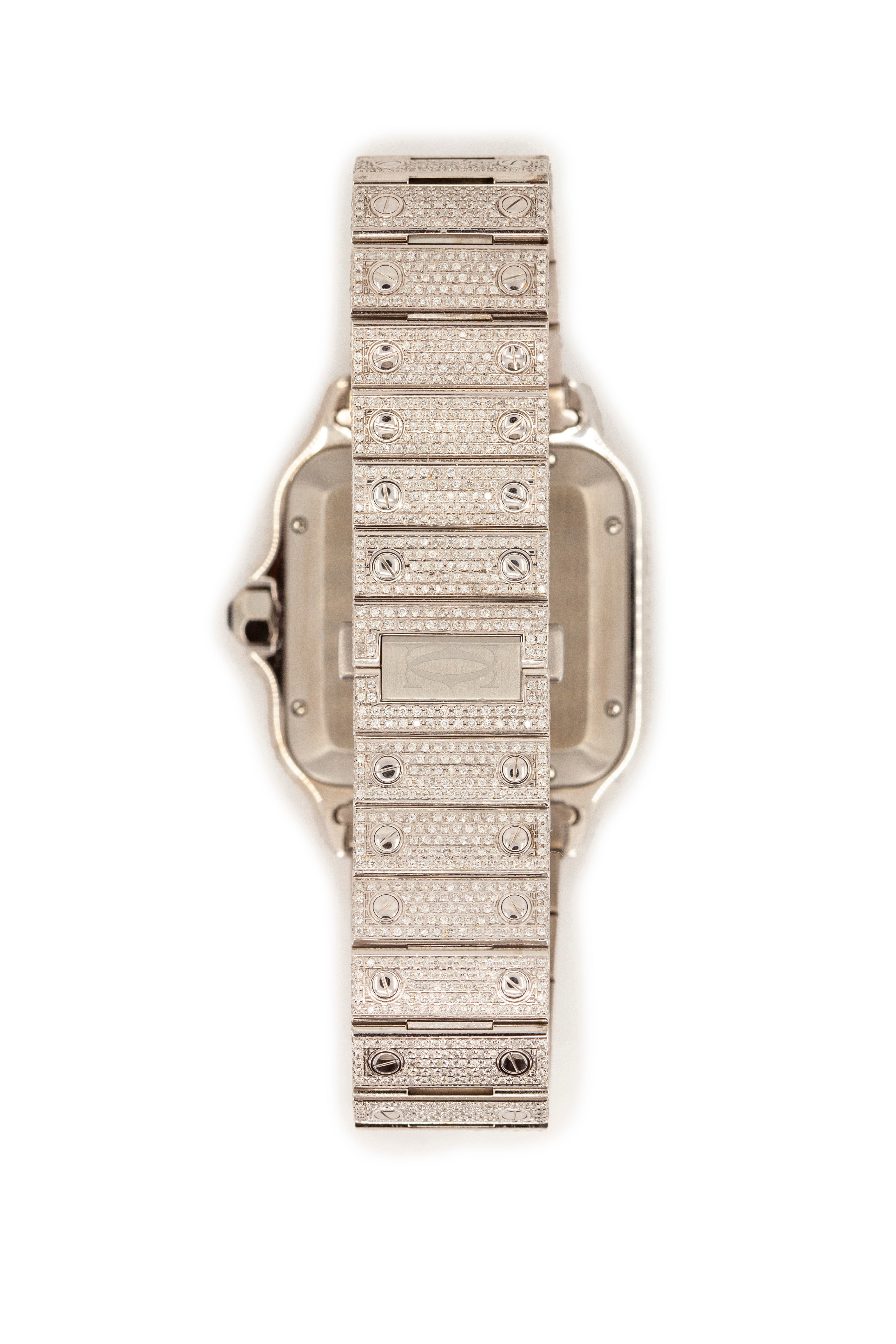 16 CTW Iced-Out Cartier Santos XL Timepiece