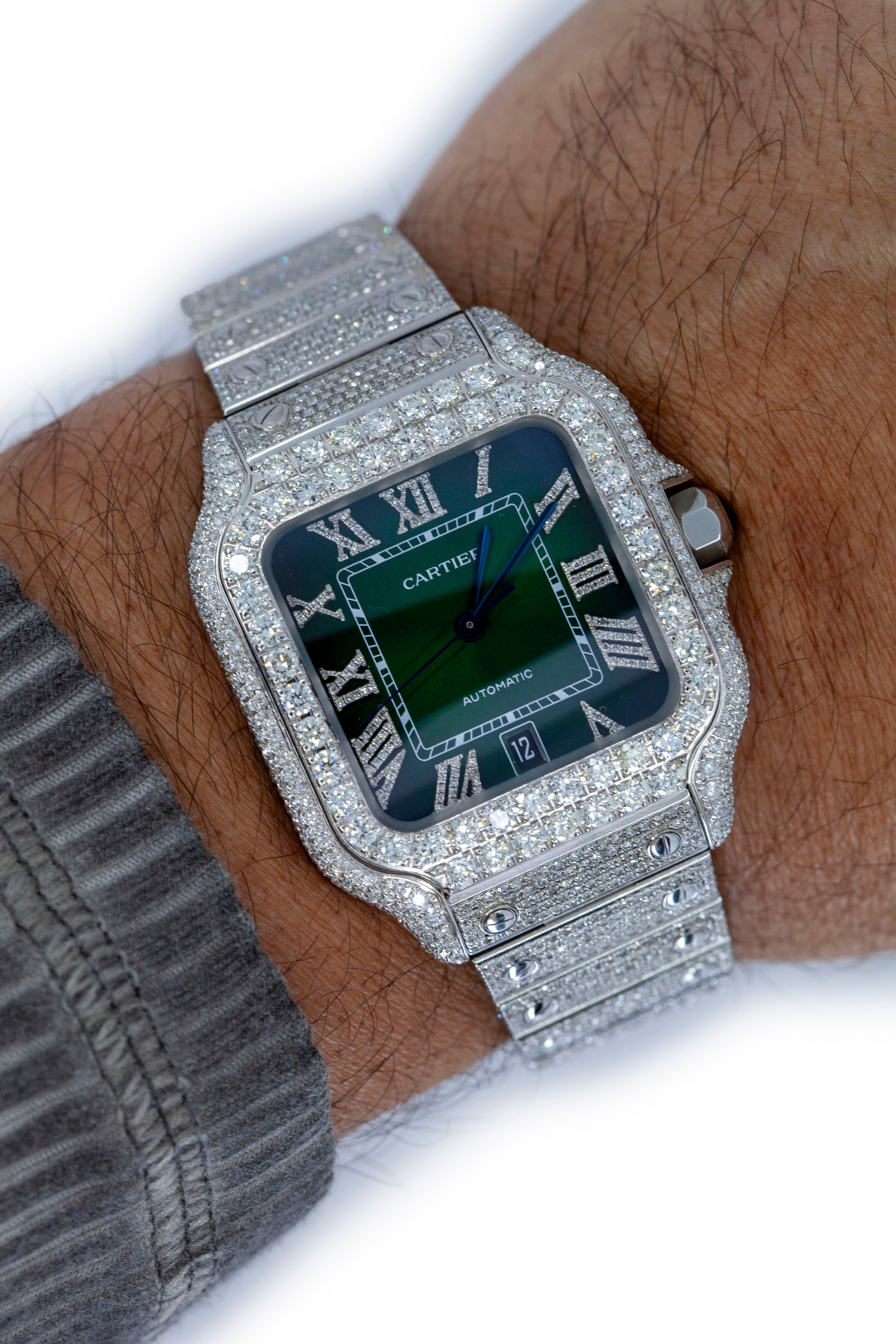 Iced-Out Santos XL Timepiece