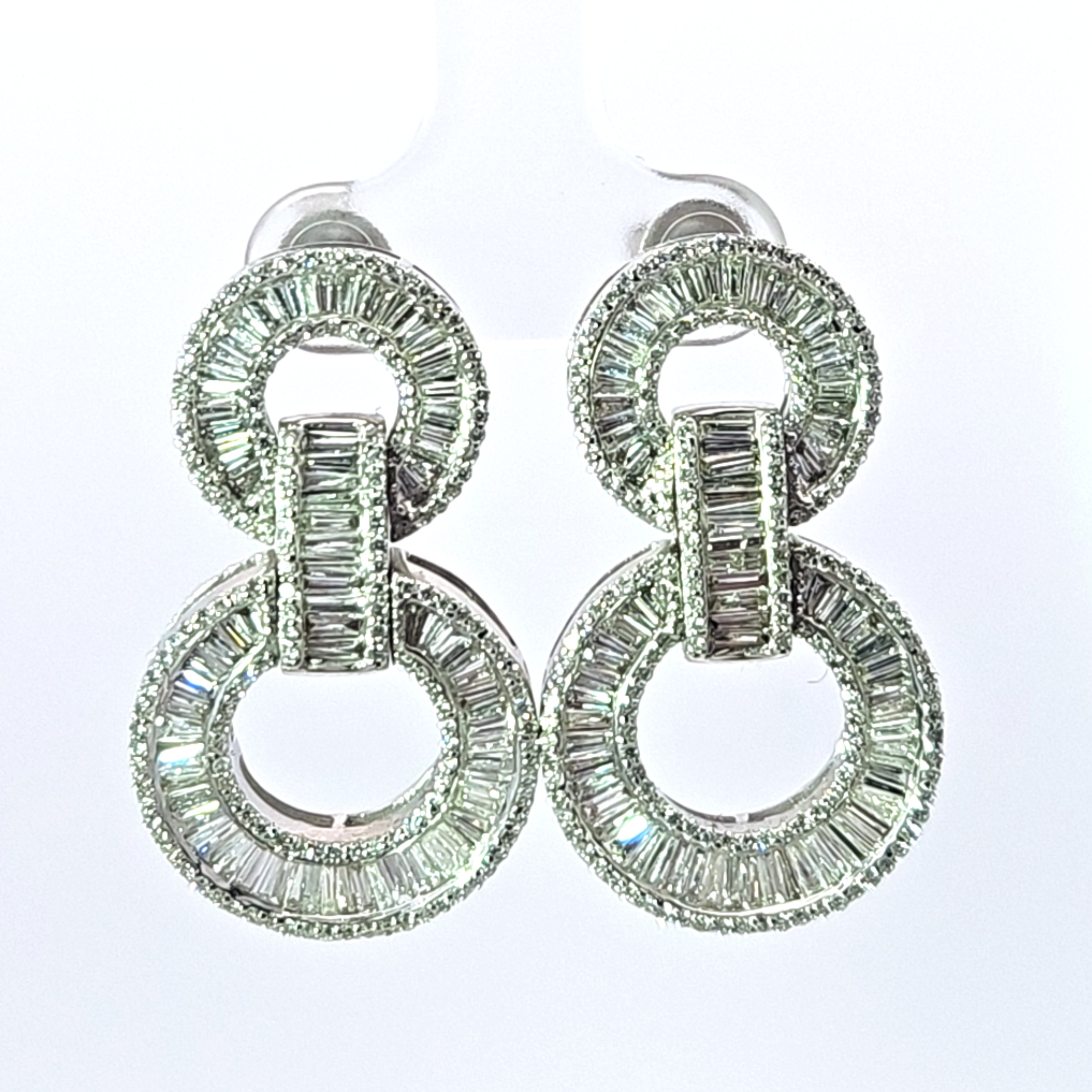 Baguette Diamond Dangling Circle Earring