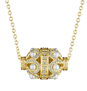 Verragio Devotion Collection Diamond and Pearl Rose Bead Pendant
