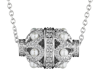 Verragio Devotion Collection Diamond and Pearl Rose Bead Pendant