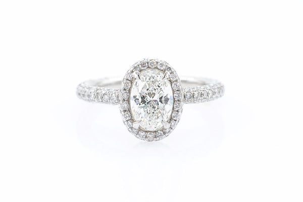 .90 CT Diamond GIA Pave  Oval Engagement ring