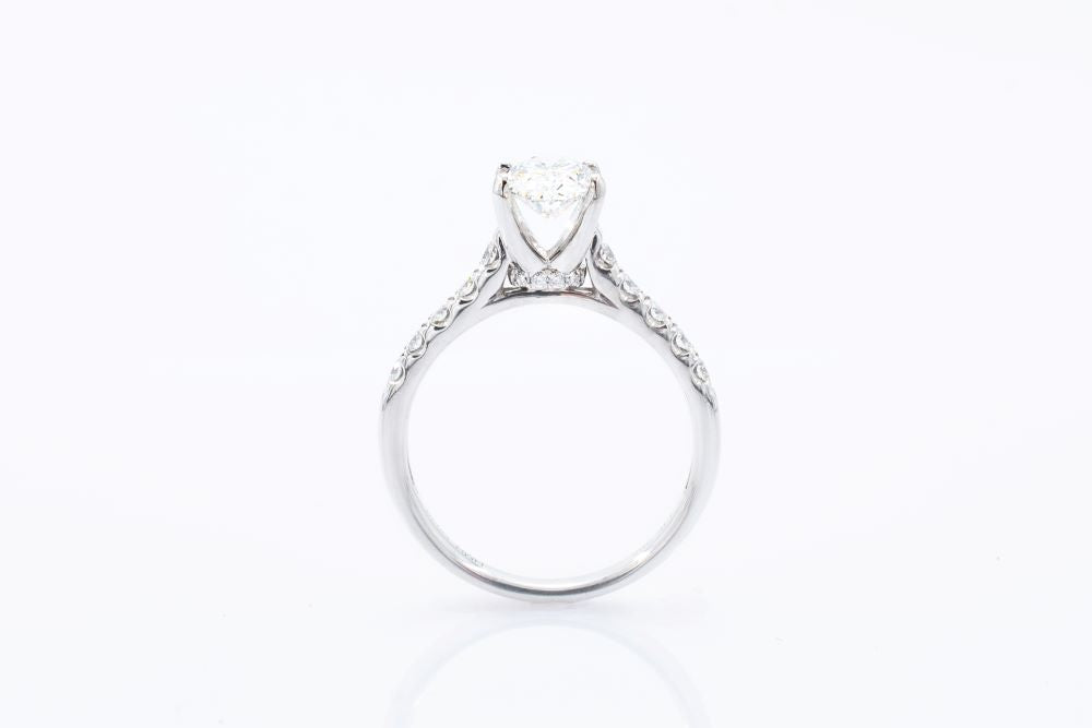 1.18 CT Oval 14k White Gold Engagement Ring