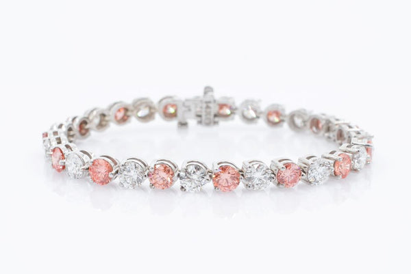 Lab Grown Pink and White Diamonds Ladies Bracelet