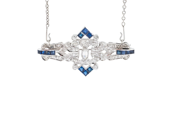 Ladies Diamond and Sapphire Pendant