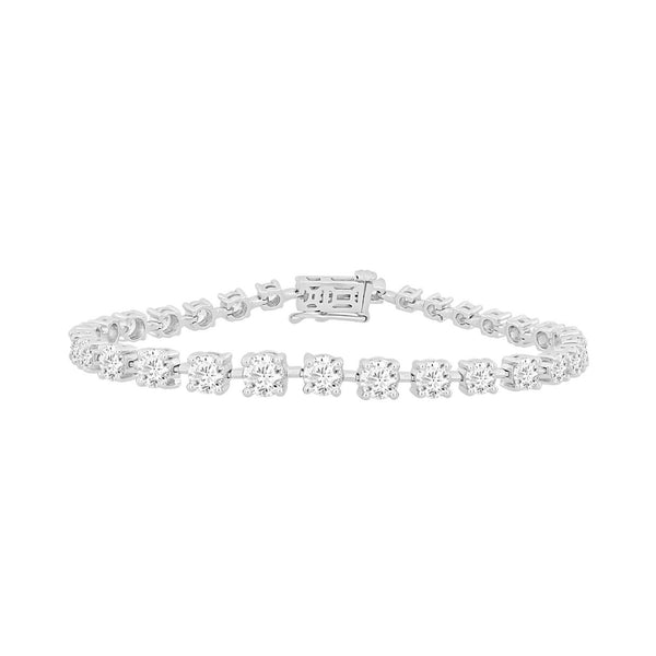 LADIES BRACELET 6 1/2CT ROUND DIAMOND 14K WHITE GOLD