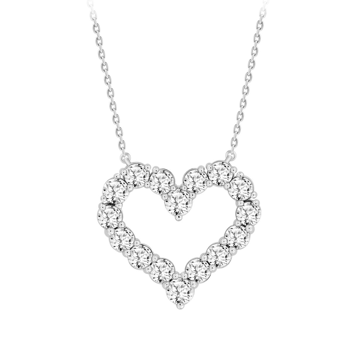 LADIES NECKLACE 3 1/3CT ROUND DIAMOND 14K WHITE GOLD