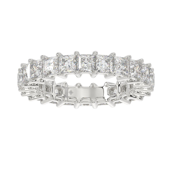 LADIES BAND 3 1/4CT PRINCESS DIAMOND 14K WHITE GOLD