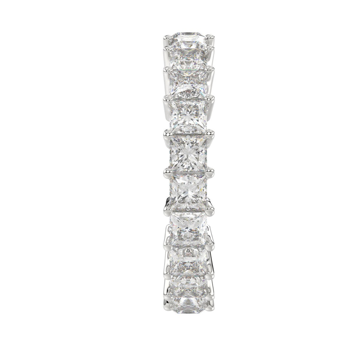 LADIES BAND 3 1/4CT PRINCESS DIAMOND 14K WHITE GOLD