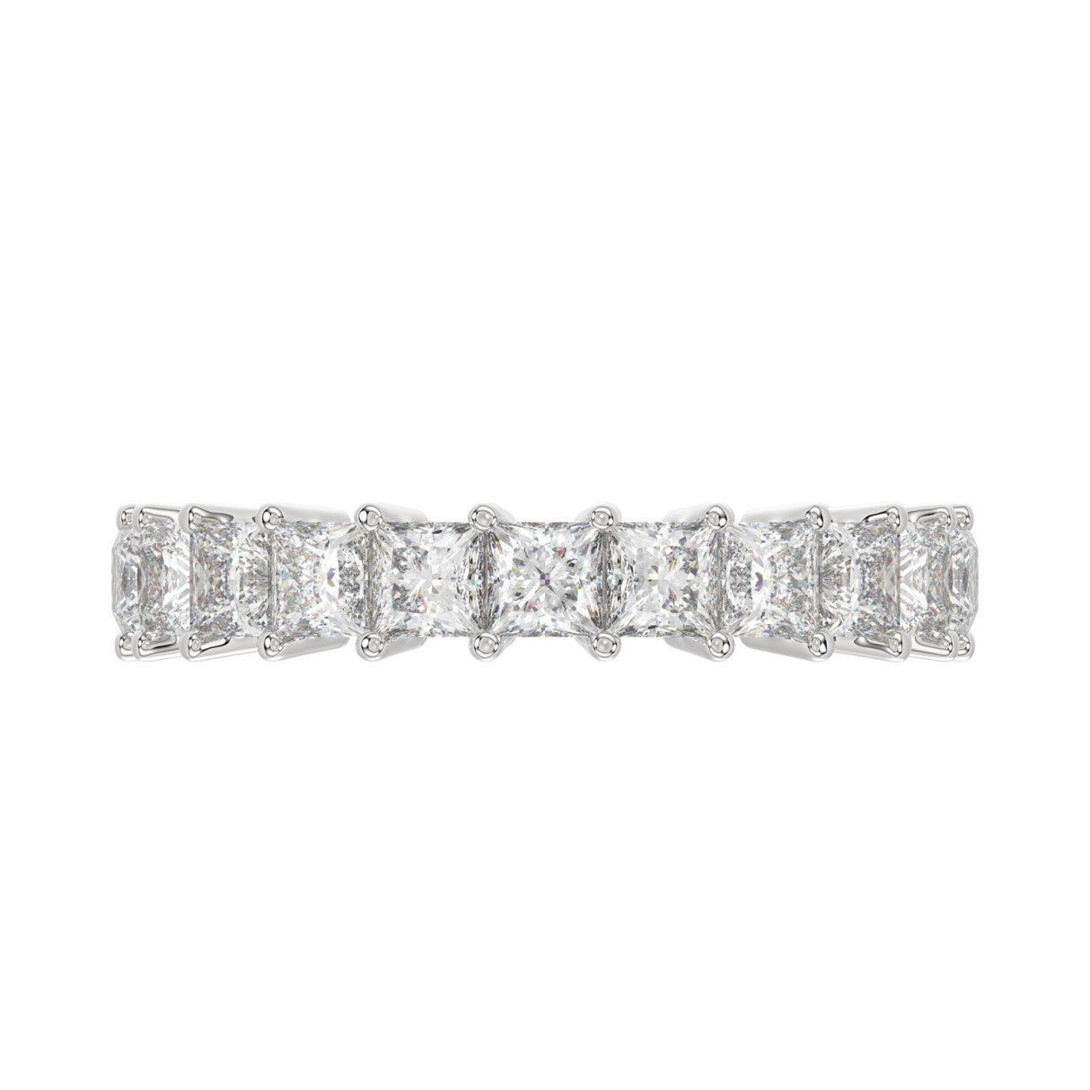 LADIES BAND 3 1/4CT PRINCESS DIAMOND 14K WHITE GOLD