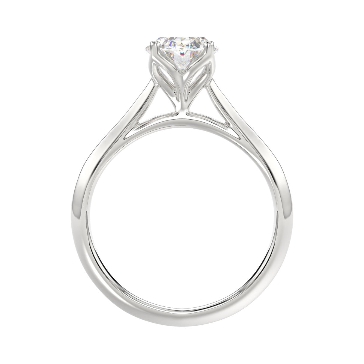 LADIES SOLITAIRE RING 2CT OVAL DIAMOND 14K WHITE GOLD