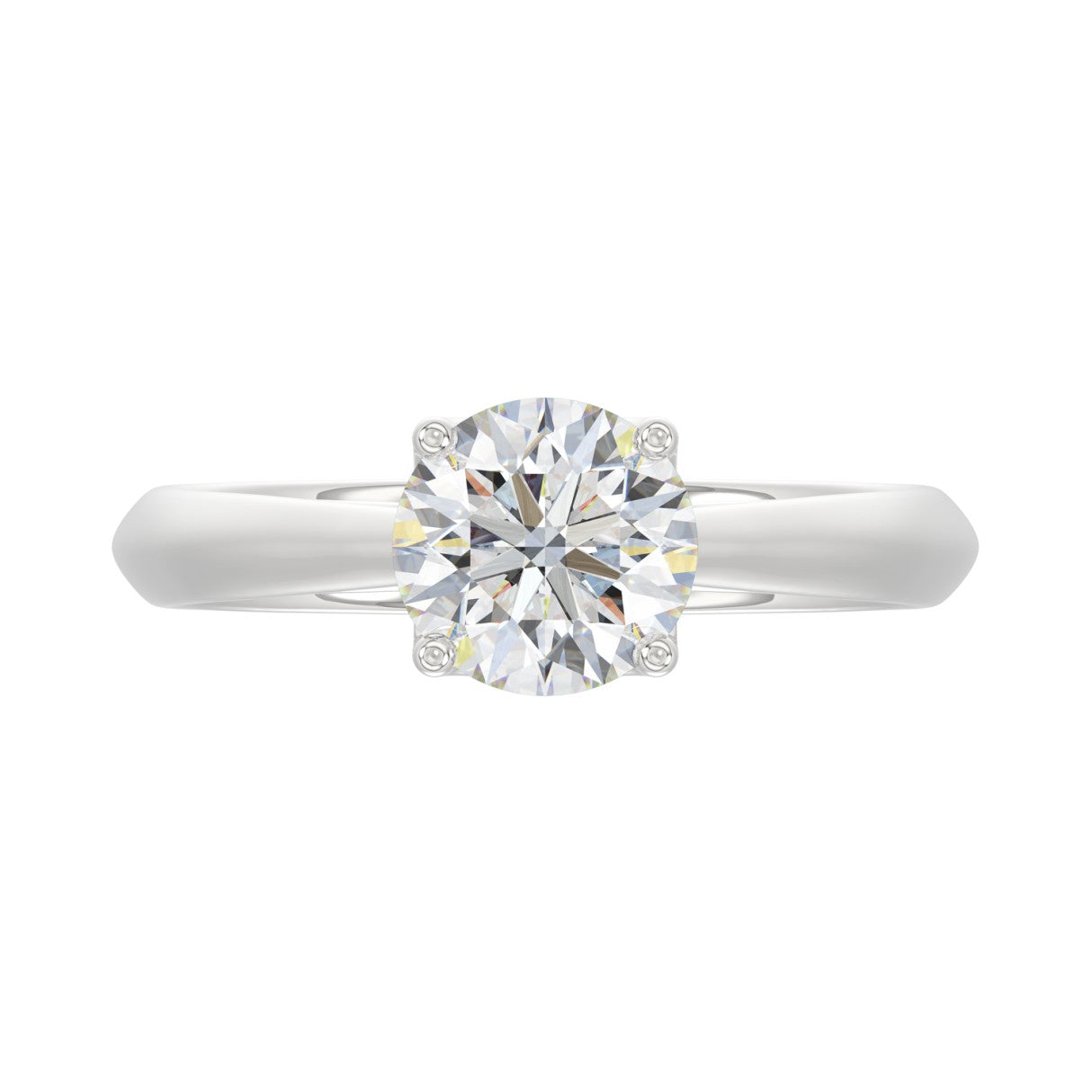 LADIES SOLITAIRE RING 1 1/2CT ROUND DIAMOND 14K WHITE GOLD